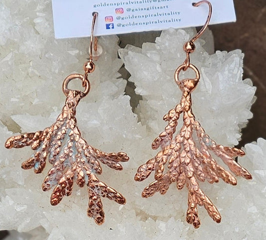 Handmade Earrings, The Fable of Copper and White Cedar: A Talisman for Protection, Renewal, and Spiritual Connection