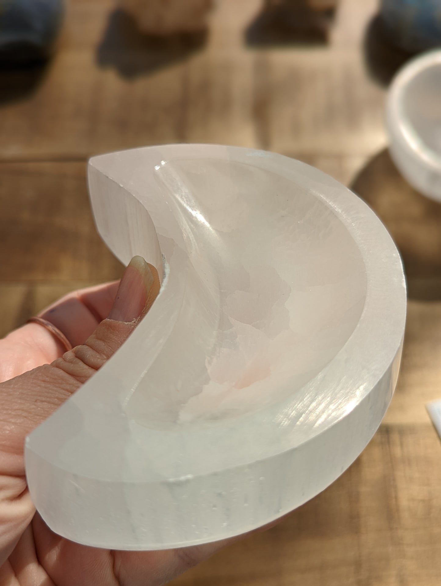 Selenite Moon Bowl