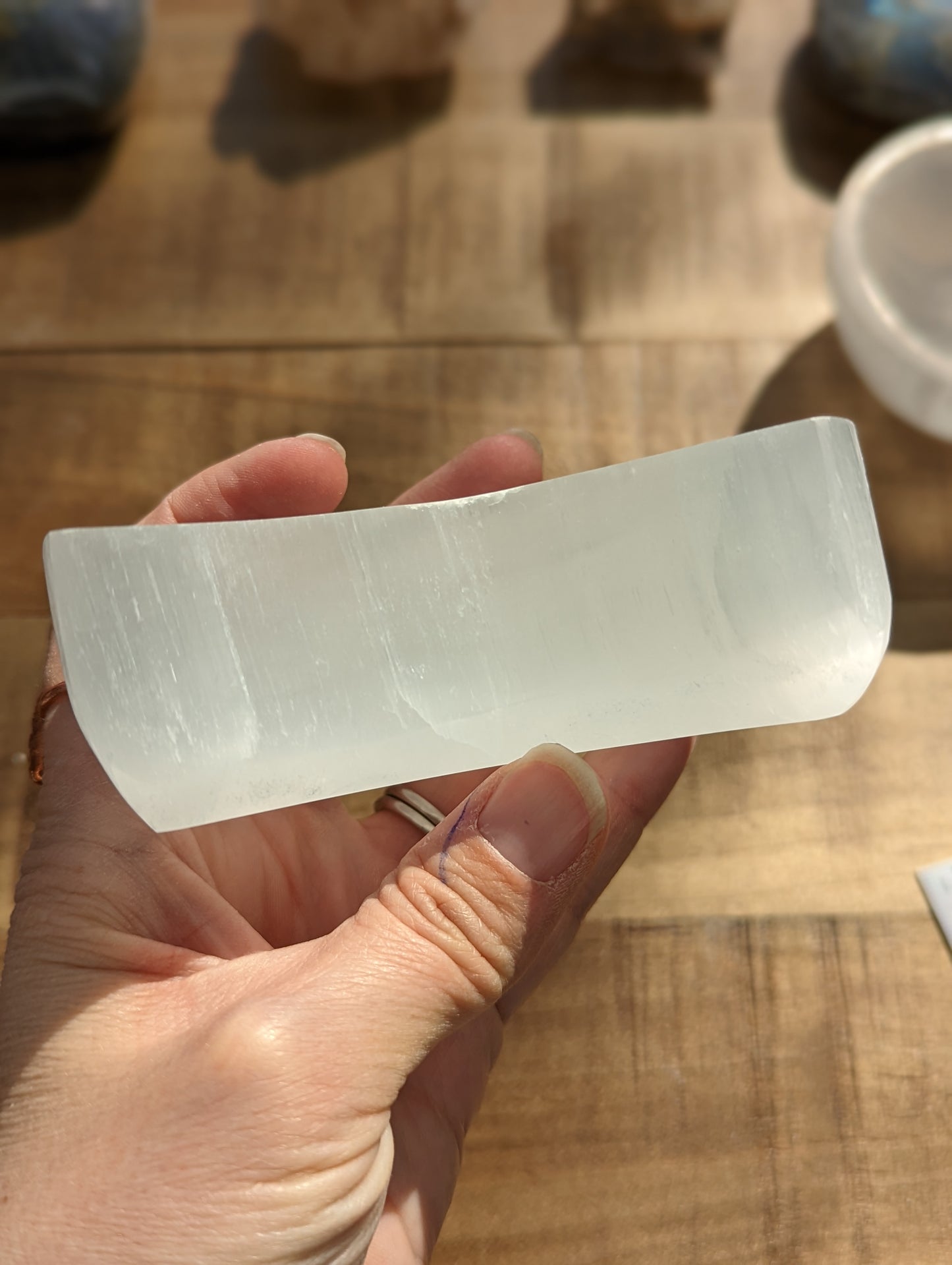 Selenite Moon Bowl