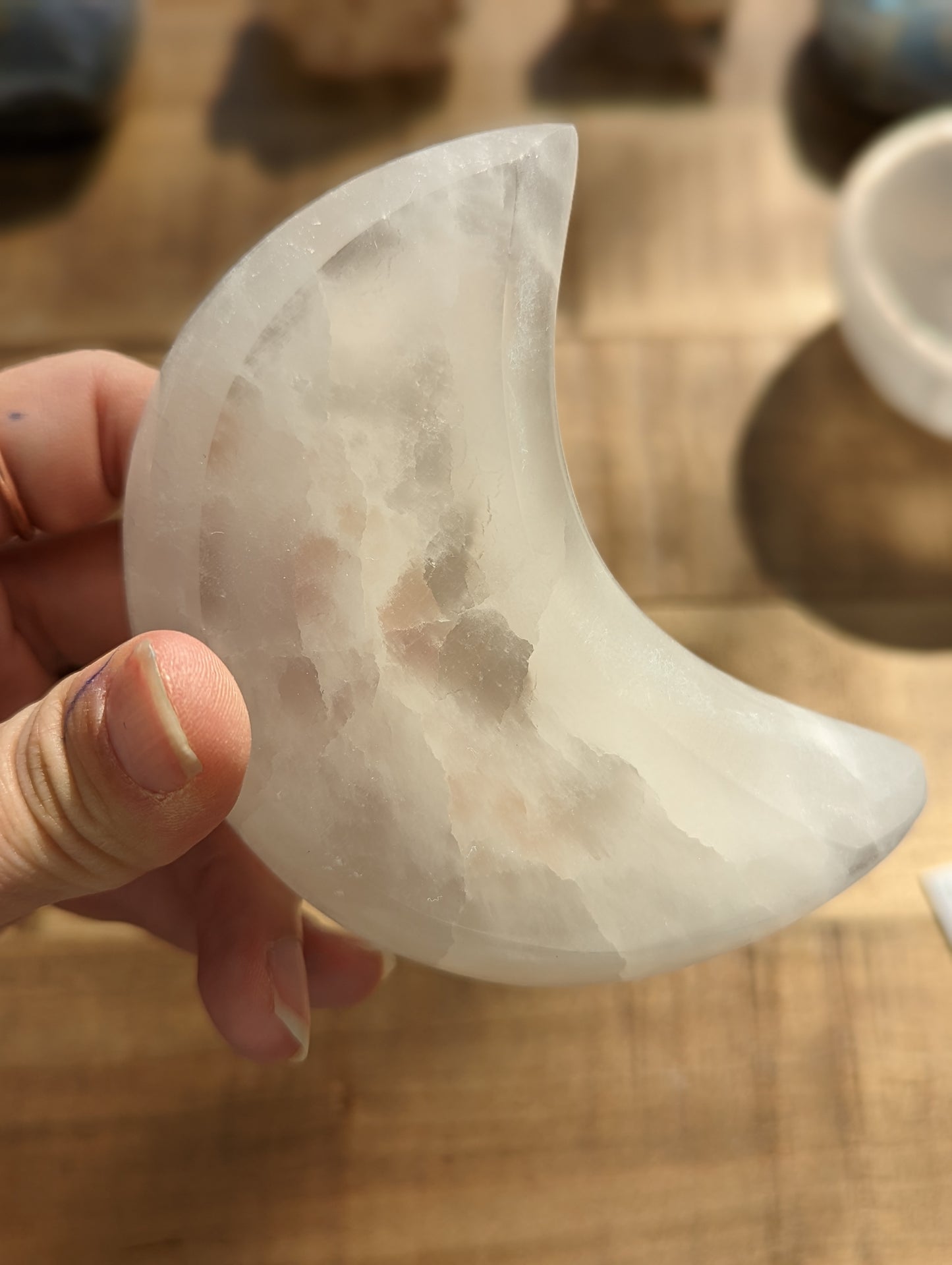 Selenite Moon Bowl