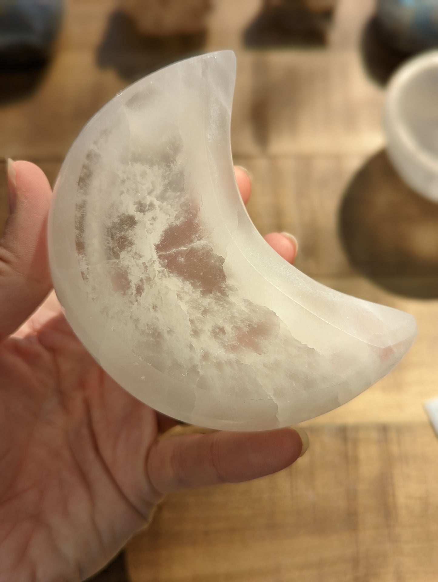 Selenite Moon Bowl